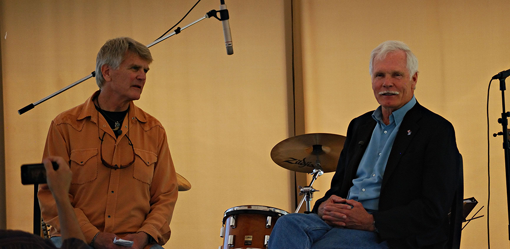 Boyd Matson with Ted Turner at Iron Horse Vineyards
